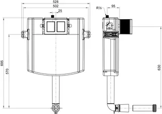Villeroy & Boch Unterputz-Spülkasten ViConnect 124x735x528mm für Nassbau – Bild 2