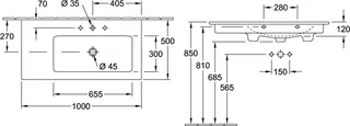 Villeroy & Boch SchrankWT Venticello 1000x500mm re-eckig BP rechts m. ÜL. Weiß Alpin – Bild 4