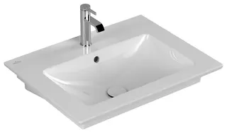 Villeroy & Boch Waschbecken Venticello 655x500mm re-eckig 1HL. m. ÜL. Weiß Alpin cplus – Bild 2
