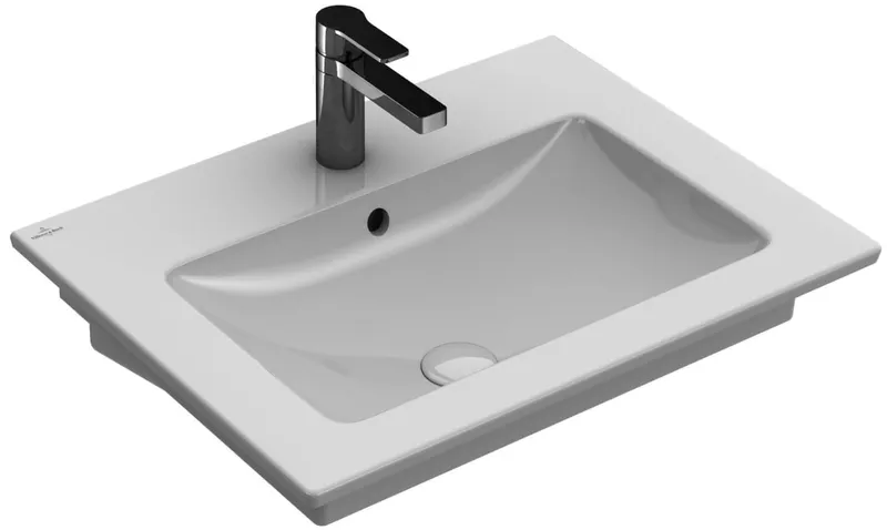 Villeroy & Boch Waschbecken Venticello 600x505mm re-eckig 1HL. m. ÜL. Weiß Alpin cplus