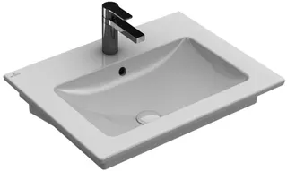 Villeroy & Boch Waschtisch Venticello 600x500mm re-eckig 1HL. m. ÜL. Unterseite geschl. we Alpin cplus