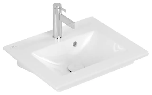 Villeroy & Boch Handwaschbecken Venticello 500x420mm re-eckig 1HL. m. ÜL. Weiß Alpin cplus
