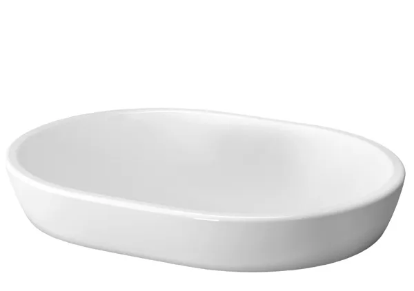 sanibel Aufsatzwaschtisch oval 595x455mm CLEAN o. Hahnlochbank ohne Überlauf weiß
