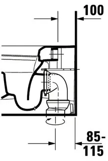Duravit Stand-WC ME by Starck 600 mm, TS, BTW Abg.waagr.,f.SW m.verd.Anschl.,weiß – Bild 4