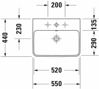 Duravit Waschtisch ME by Starck 550 mm mit ÜL, mit HLB, 1 HL, weiß – Bild 5