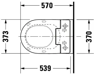 Duravit Wand-WC ME by Starck 570 mm, TS Durafix, f.SW m.verd.Anschl., weiß – Bild 5