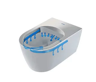 Duravit Wand-WC ME by Starck 570 mm Tiefspüler, rimless, Durafix, weiß – Bild 4