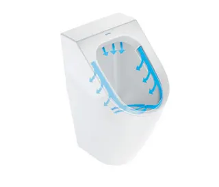 DU Urinal ME by Starck, Zulauf v.hinten rimless, ohne Fliege, weiß