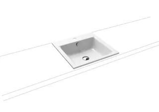Kaldewei WB PURO EINBAUWASCHTISCH Mod.3150,460 x460mm,alpinweiß,PEFF,AD,m. 1HL,mÜL,chr