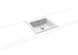 Kaldewei WB PURO EINBAUWASCHTISCH Mod.3150,460 x460mm,alpinweiß,PEFF,AD,m. 3HL,mÜL,chr
