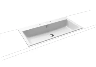 Kaldewei WB PURO EINBAUWASCHTISCH Mod.3152,900 x460mm,alpinweiß,PEFF,AD,m. 3HL,mÜL,chr