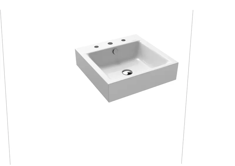 Kaldewei WB PURO WANDWASCHTISCH Mod.3163,460x 460mm,alpinweiß,PEFF,AD,m. 3HL,mÜL,chr
