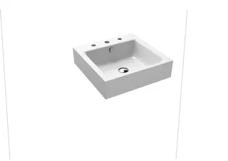 Kaldewei WB PURO WANDWASCHTISCH Mod.3163,460x 460mm,alpinweiß,PEFF,AD,m. 3HL,mÜL,chr