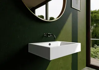 Wandwaschtisch, 60x46x12cm, Stahl-Email more4YOU, 1 HL, topweiß