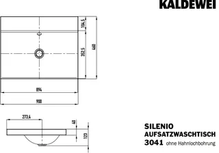 Kaldewei WB SILENIO Mod.3041,900x460mm,alpwe, PEFF,AD,oÜL – Bild 3