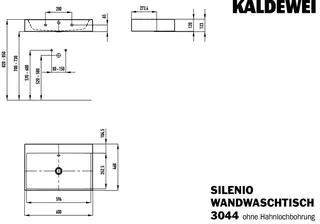Kaldewei WB SILENIO WANDWASCHTISCH Mod.3044, 600x460mm,alpinweiß,PEFF,AD,mÜL,chr – Bild 3