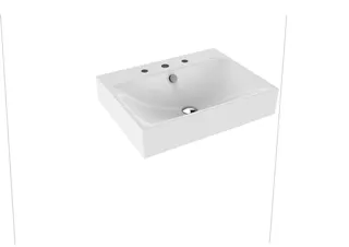 Kaldewei WB SILENIO WANDWASCHTISCH Mod.3044, 600x460mm,alpwe,PEFF,AD,m. 3HL,mÜL,chr
