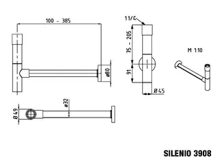 Kaldewei Designsiphon M.3908 für alle Modelle verchr.,G 1 1/4 AG,Anschlussrohr d 32mm – Bild 2