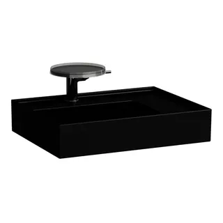 Waschtisch K-LAUFEN 460x600x150 1 Hlo.Ül. versteckter Abl. Ablg. rechts schw glzd
