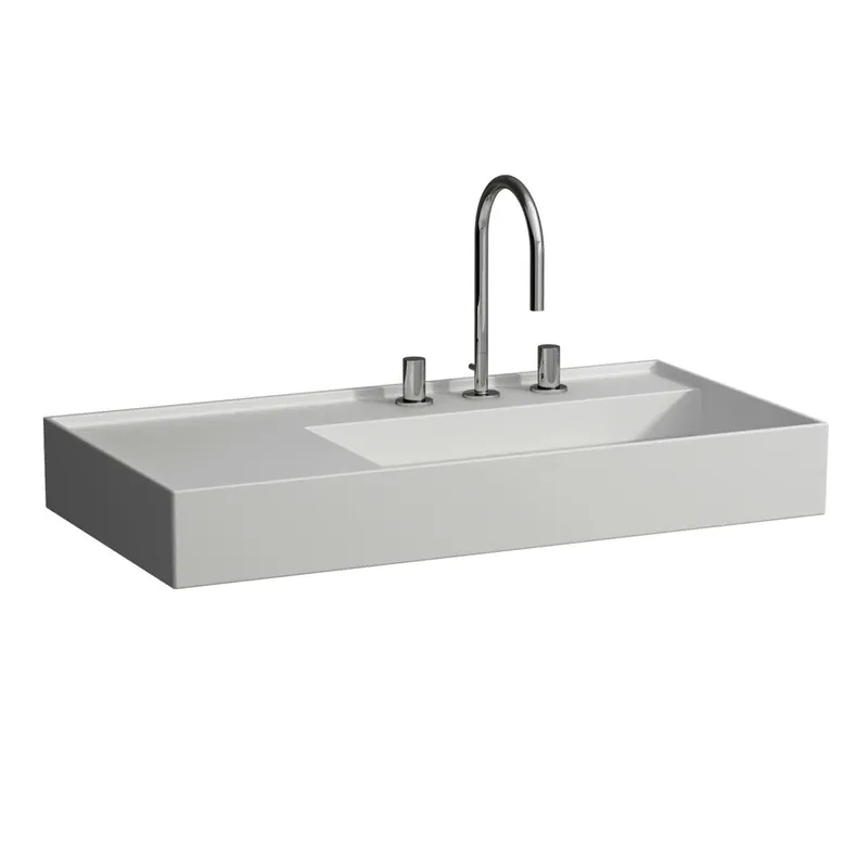 Waschtisch K-LAUFEN 460x900x150 3 Hlo.Ül. versteckter Abl. Ablg. links we ma.