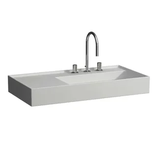 Waschtisch K-LAUFEN 460x900x150 3 Hlo.Ül. versteckter Abl. Ablg. links we ma.