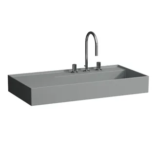 Waschtisch K-LAUFEN 460x900x150 1 Hlo.Ül. versteckter Abl. Ablg. links grau ma.