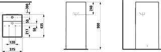 Waschtisch freist. K-LAUFEN 435x375x900 3 Hahnloch ohne Überlauf LCC weiß – Bild 2