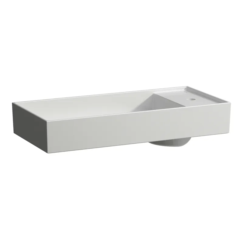 Waschtisch-Schale K-LAUFEN 350x750x150 3 Hahnloch ohne Überlauf m. Armaturenbank rechts LCC we