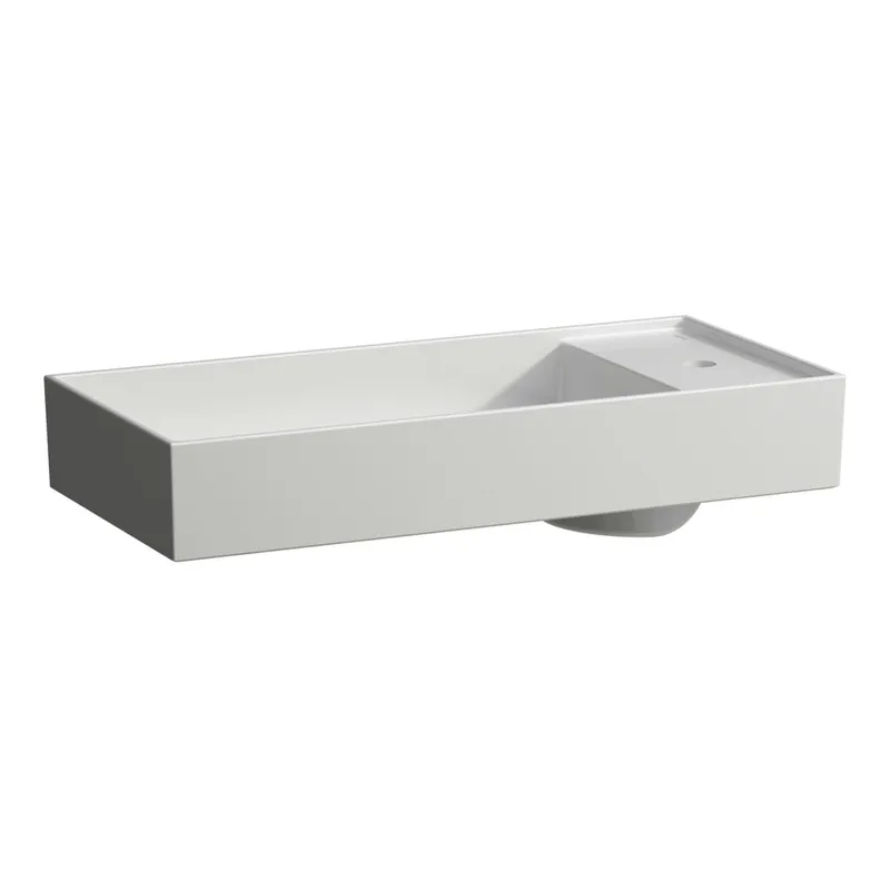 Waschtisch-Schale K-LAUFEN 350x750x150 3 Hahnloch ohne Überlauf m. Armaturenbank rechts weiß