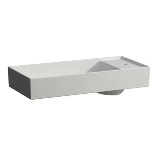 Waschtisch-Schale K-LAUFEN 350x750x150 1 Hahnloch ohne Überlauf m. Armaturenbank rechts we matt