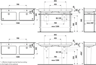 Laufen DWT PRO S 460x1300x175 ohne Hahnloch mit Überlauf LCC weiß – Bild 2
