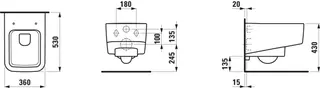 Laufen T-WC wandh. PRO S 530x360 spülrandlos weiß – Bild 2