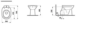 Laufen Stand-T-WC PRO 545x360x400 Abg. senkr. LCC weiß – Bild 2