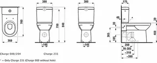 Laufen Tiefspül-WCKombi PRO 700x360x460 Ausf. erhöht VARIO-Abg. pergamon – Bild 2