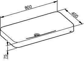 Keuco Keramik-Waschtisch Edition 400 31580, ohne Hahnlochbohrung, weiß, 800x75x400mm – Bild 2
