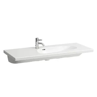 Laufen Waschtisch PALOMBA 500x1200x180 asym. 1 Hahnloch links mit Überlauf Ablg. li. weiß