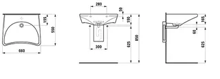 Laufen Waschtisch barrierefrei REHAB 550x660x190 ohne Hahnloch ohne Überlauf weiß – Bild 2