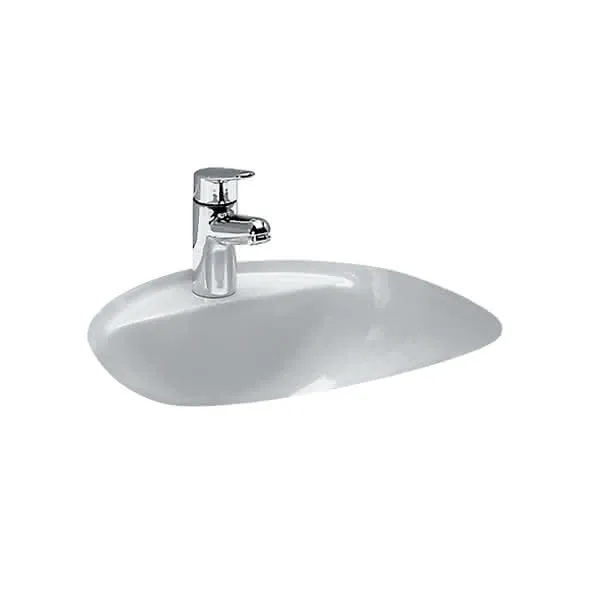 Laufen Einbau-Waschtisch von unten BIJOU 405x450x205 1 Hahnloch mit Überlauf vorne weiß