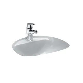 Laufen Einbau-Waschtisch von unten BIJOU 405x450x205 1 Hahnloch mit Überlauf vorne weiß