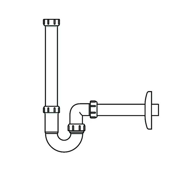 Laufen Siphon DN32 ALESSI m.verlängertem Ablaufrohr Weiß