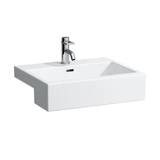 Laufen Halbeinbau-Waschtisch LIVING CITY 460x550x155 1 Hahnloch mit Überlauf weiß