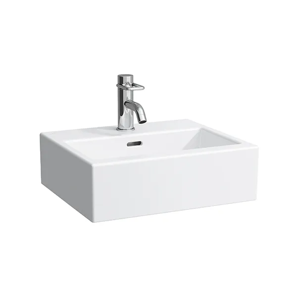 Laufen Aufsatz-HWB LIVING CITY 380x450x155 1 Hahnloch mit Überlauf weiß