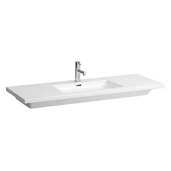 Laufen Waschtisch LIVING SQUARE 480x1300x120 1 Hahnloch mit Überlauf Ablg. li+re weiß
