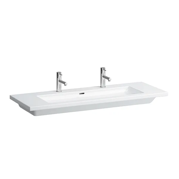 Laufen Waschtisch LIVING SQUARE 480x1300x120 1 Hahnloch li+re mit Überlauf weiß