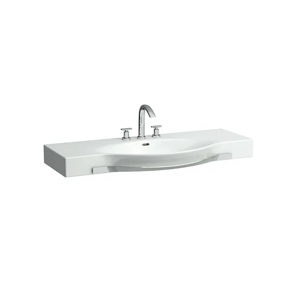 Laufen Waschtisch mit HH PALACE 510x1200x165 3 Hahnloch mit Überlauf Ablg. li/re weiß