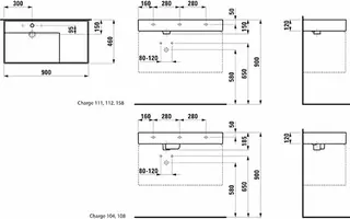 Waschtisch K-LAUFEN 460x900x150 1 Hlo.Ül. versteckter Abl. Ablg. rechts LCC we – Bild 2