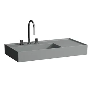Waschtisch K-LAUFEN 460x900x150 1 Hlo.Ül. versteckter Abl. Ablg. rechts grau ma.