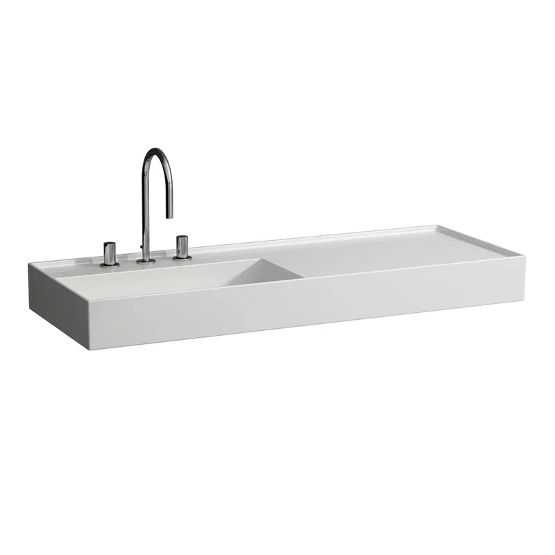 Waschtisch K-LAUFEN 460x1200x150 3 Hlo.Ül. versteckter Abl. Ablg. rechts we