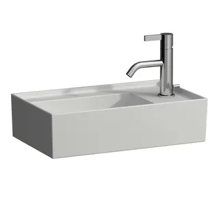 HWB K-LAUFEN 280x460x150 asym. 1 Hahnloch ohne Überlauf m. Arm-bank. rechts we ma.