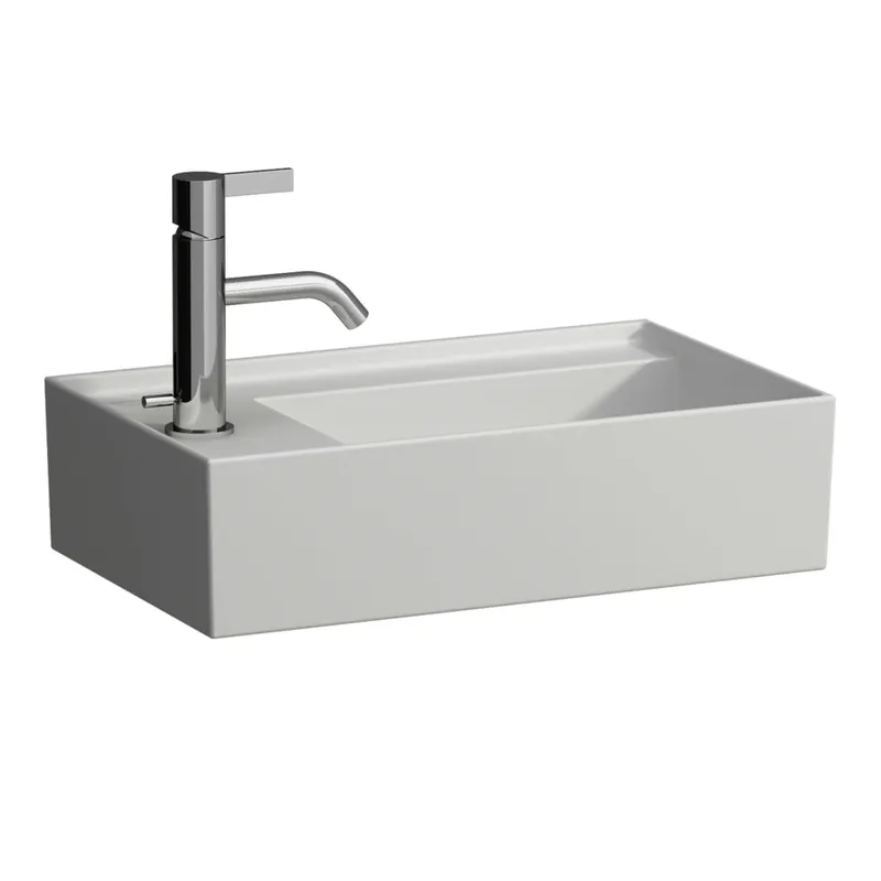 HWB K-LAUFEN 280x460x150 asym. 1 Hahnloch ohne Überlauf m. Arm-bank. links we ma.